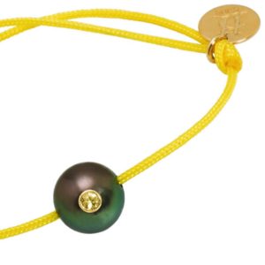 Bracelet bébé SUNNY BABY - perle de Tahiti, saphir jaune et or 18K JDL Paris by Jessie Lemaire