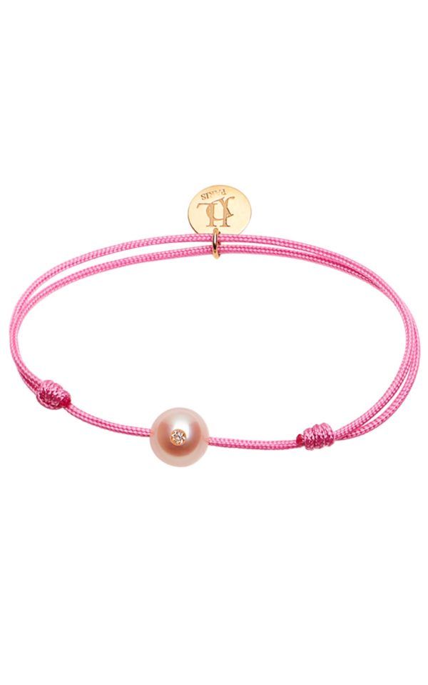 MINI MONOÏ VIP   Bracelet perle de culture rose avec diamant