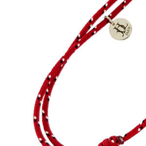 Bracelet Perle de Tahiti cerclée pour homme, cordon rouge