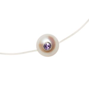 SIMPLY MONOÏ+      Bracelet perle blanche et saphir rose