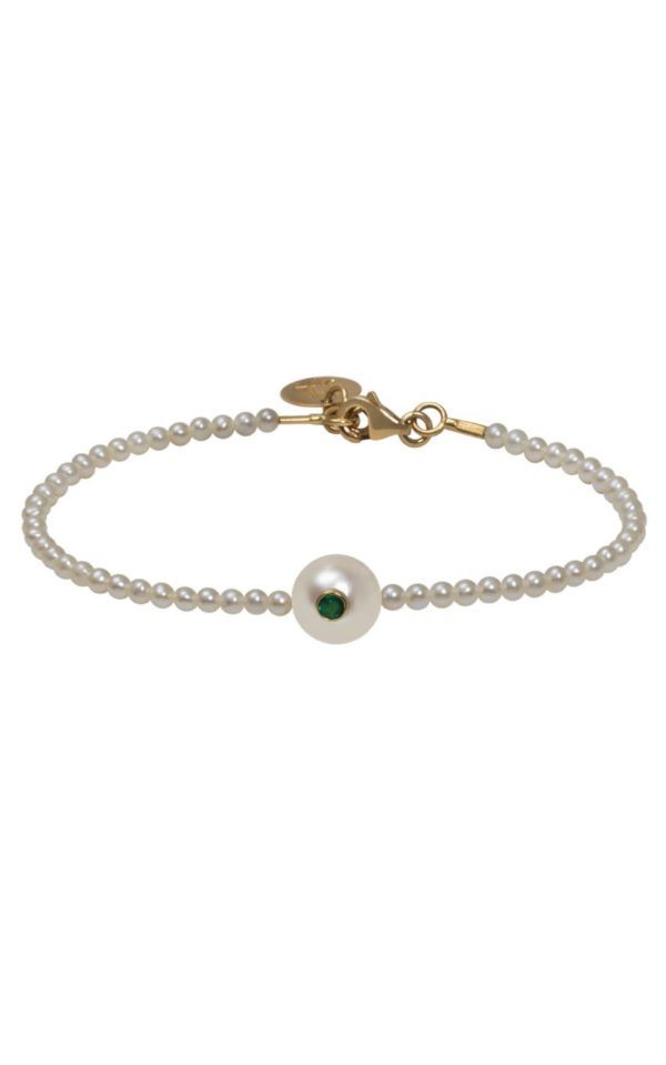 Bracelet White Candy - Emeraude et perles de culture - JDL Paris