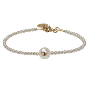 WHITE CANDY    Bracelet perle d'Akoya et saphir jaune