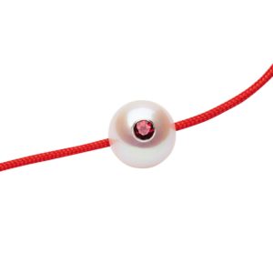 DELICIOUS MONOÏ    Bracelet perle blanche et saphir orange