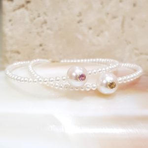 Bracelets White Candy by JDL Paris - Perles de culture incrustées de pierres précieuses