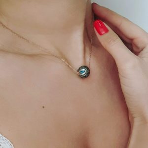 Collier JDL Paris - Perle de Tahiti avec turquoise, or 18K