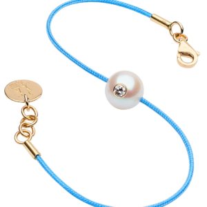 JDL Paris - Bracelet perle blanche avec diamant