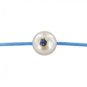 PACIFIC MONOÏ +    Bracelet perle blanche et saphir bleu