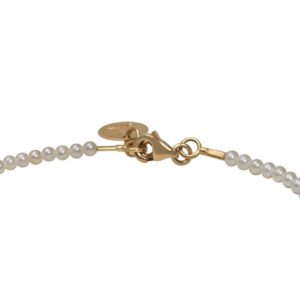 WHITE CANDY   Collier perles blanches, saphir jaune et or 18K