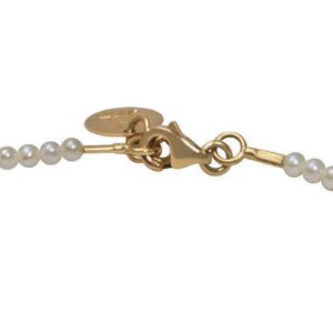 WHITE CANDY  Collier perles blanches, saphir rose et or