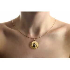 Collier French Look - Câble oméga avec pendentif perle de Tahiti et diamant - JDL Paris