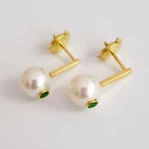 Boucles d'oreilles Perles de Tahiti et émeraudes SPARKLE JDL Paris by Jessie Lemaire