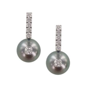 Boucles d'oreilles perles de Tahiti et diamants Sparkle VIP - JDL Paris by Jessie Lemaire