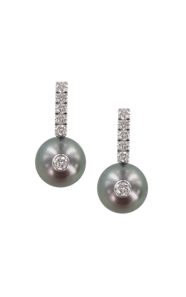 Boucles d'oreilles perles de Tahiti et diamants Sparkle VIP - JDL Paris by Jessie Lemaire