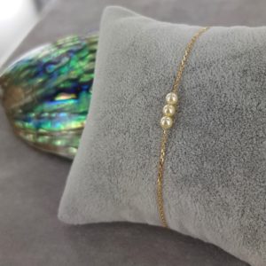 Bracelet perles d'Akoya et chaîne fine en or 18K - JDL Paris by Jessie Lemaire - Trio Sublime