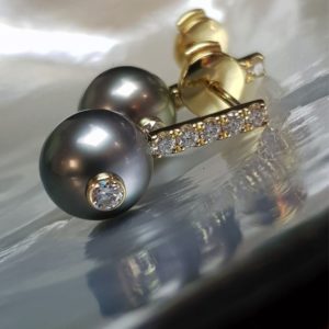 Sparkle VIP Boucles d'oreilles perles de Tahiti et diamants bijou de createur JDL Paris