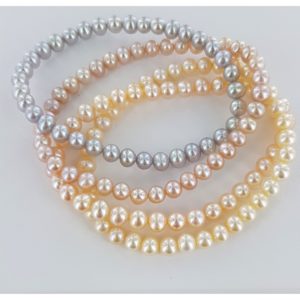 PEARLS Bracelet perles d'eau douce sur fil élastique
