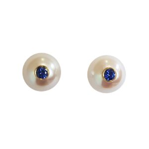 Boucles d'oreilles perles d'Akoya et saphirs - Simply Monoï - JDL Paris by Jessie Lemaire