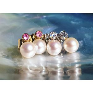 Boucles d'oreilles perles de culture et pierres précieuses TENDRE REVE - JDL Paris by Jessie Lemaire
