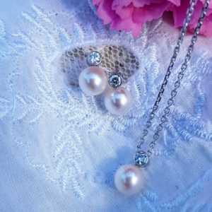 Boucles d'oreilles perles et diamants collection TENDRE REVE - JDL Paris by Jessie Lemaire