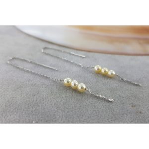 TRIO SUBLIME  Boucles d'oreilles chaînettes et perles