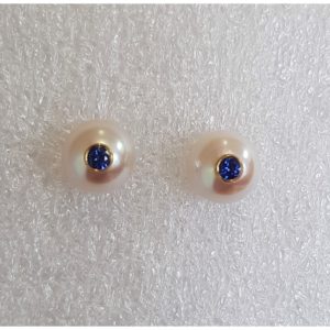 SIMPLY MONOÏ +   Boucles d'oreilles perles et saphirs