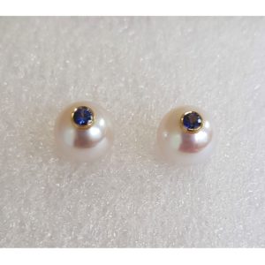 SIMPLY MONOÏ +   Boucles d'oreilles perles et saphirs