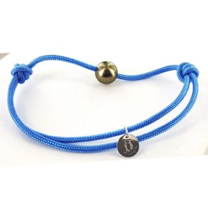 Bracelet homme perle de tahiti sur cordon bleu JDL Paris