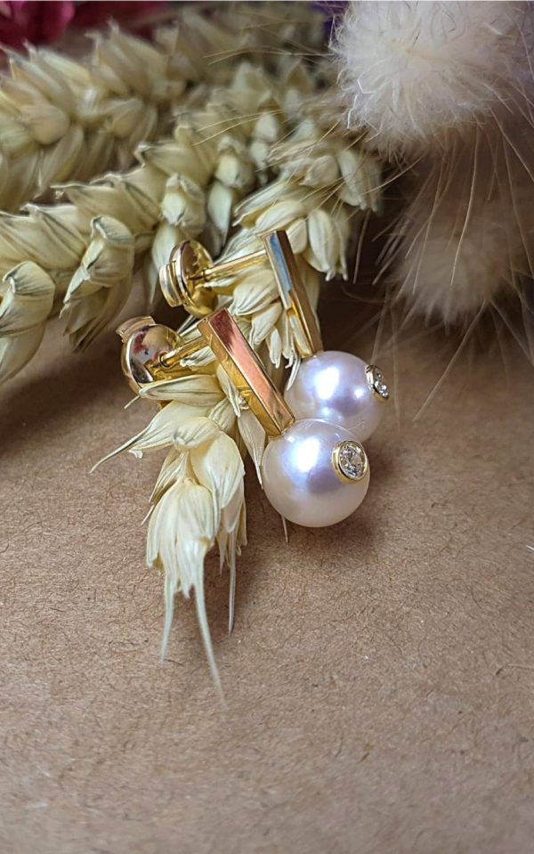 Boucles d'oreilles perles et diamants originales - JDL Paris