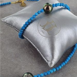 Bijoux de createur turquoise et perles de Tahiti - JDL Paris