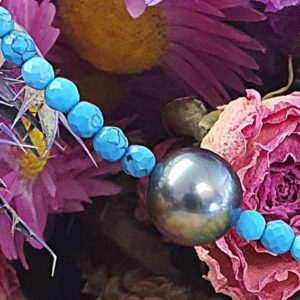 PRETTY MONOÏ   Collier perle de Tahiti et turquoise