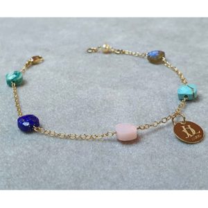 Bracelet lapis lazuli, amazonite, turquoise, opale, labradorite et perle - JDL Paris