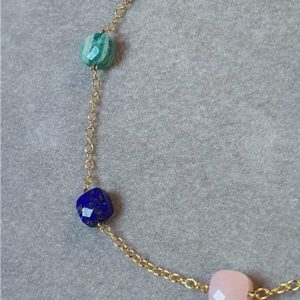 Bracelet lapis lazuli, amazonite, turquoise, opale, labradorite et perle JDL Paris