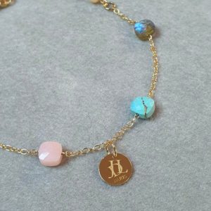 Bracelet original pierres fines et or - JDL Paris