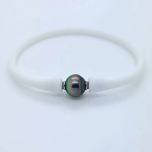 Bracelet perle de Tahiti pour homme silicone