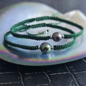 Bracelet vert perle de Tahiti