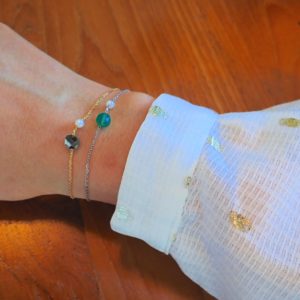 MINERALOVE  Bracelet or, pyrite et perle
