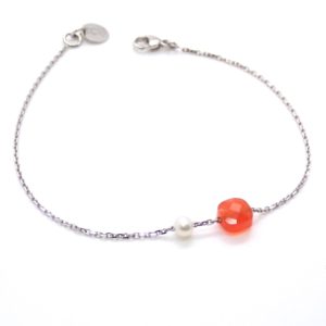 MINERALOVE  Bracelet or, cornaline et perle