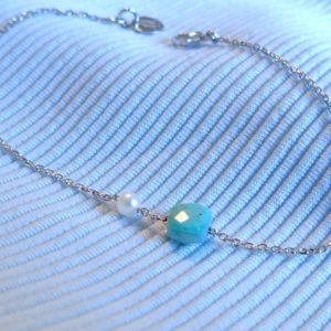 Bracelet turquoise, perle et or 750 - Jessie Lemaire