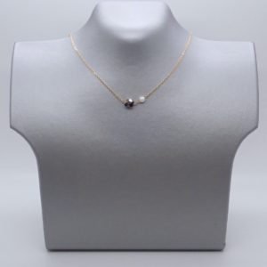 MINERALOVE  Collier chaîne fine, pyrite et perle
