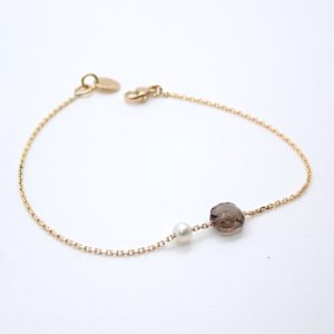 MineraLove - Bracelet perle de culture et quartz fumé - JDL Paris