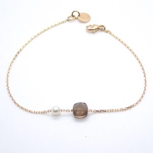 MineraLove - Bracelet perle et quartz fumé - JDL Paris