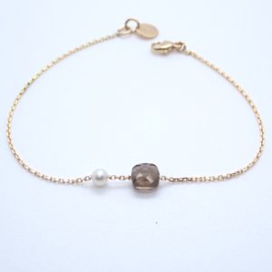 MineraLove - Bracelet perle et quartz fumé JDL Paris