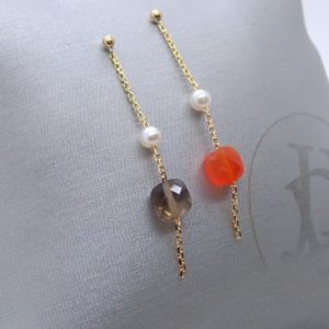Boucles d'oreilles mineralove perles et pierres fines
